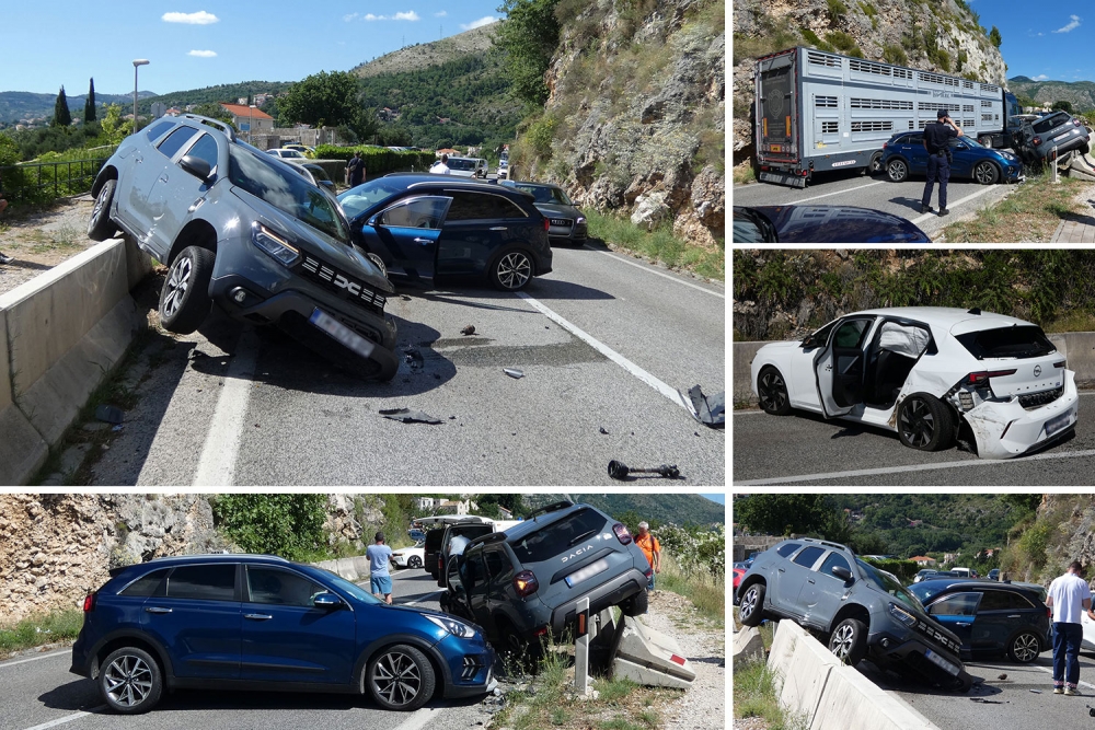 Teža prometna nesreća na Kozarini, sudar vi&scaron;e vozila, Hitna pomoć na intervenciji (FOTO)