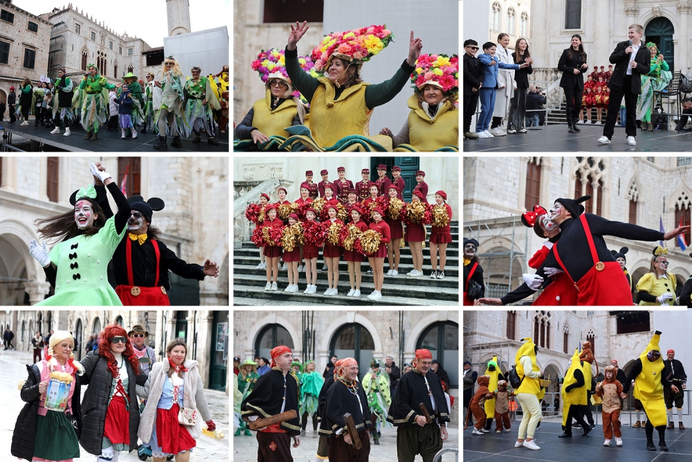 Župski Karnevo s domaćim i gostujućim ma&scaron;karanim grupama na Stradunu (FOTOGALERIJA/VIDEO)